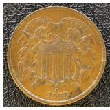 1868 Two Cent Piece VF