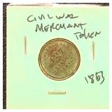 Civil War Token 1863 "Benjamin & Herrick Fruit De