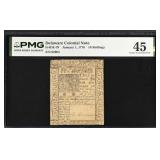 Delaware Colonial Note Fr#DE-79 January 1, 1776 10