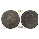 1808 Large Cent Graded VF Details (Damage) by PCGS