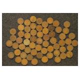 61 Indian Head Cents, circulated with many VG/F/VF