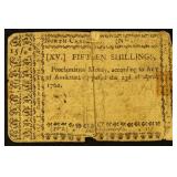 North Carolina Colonial Note Fr#NC123 15 Shillings