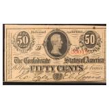 T-63 1863 $1 Richmond CSA Banknote with creases an