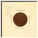 Civil War Token 1863 "Liberty/IOU One Cent"