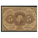 US Postage Currency #PC5 with no creases, slightly