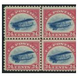 US Stamps #C3 Center Block Mint NH CV $700