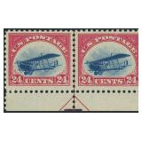 US Stamps #C3 Pair Mint NH bottom arrow CV $260+