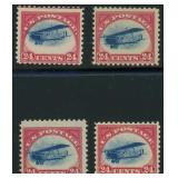 US Stamps #C3 Fast Plane varieties with v CV $520+