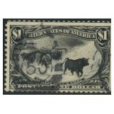 US Stamp #292 Used with horizontal crease  CV $675