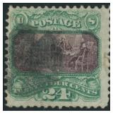 US Stamp #120 Used with repair at right CV $675