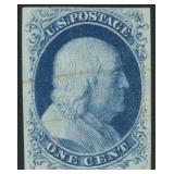 US Stamp #7 Used with manuscript cancel CV $150
