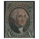 US Stamp #2 Used with small thins, 1847 Wa CV $850
