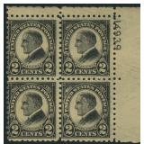 US Stamps #612 Plate Block Mint NH with CV $500