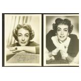 Joan Crawford Autographed Photos, 2 Black and Whi