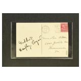 Humphrey Bogart Autograph on back of postcard, re