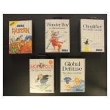 5 Sega Master System CIB Video Games, all complete