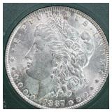 US Silver Coins 1887 Morgan Silver Dollar Circulat