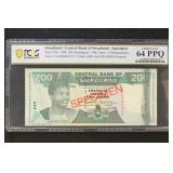 Swaziland 1998 PCGS 64 Graded Paper Money Pick # 2