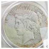 US Silver Coins 1922-S Peace Silver Dollar Circula