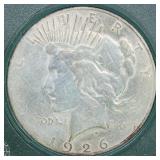 US Silver Coins 1926-S Peace Silver Dollar Circula