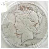 US Silver Coins 1934-D Peace Silver Dollar Circula