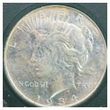 US Silver Coins 1934-D Peace Silver Dollar Circula