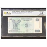 Congo Dem Rep 2013 PCGS 64 Graded Paper Money Pick