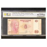 Congo Dem Rep 2013 PCGS 64PPQ Graded Paper Money P