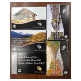 US Silver Coins Proof Quarter Sets, 5 total, in or