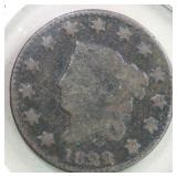 US Coins 1822 Large Cent Coronet Head, Circulated