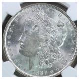 US Silver Coins 1887 Morgan Silver Dollar Graded M
