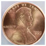 US Coins 1995 Double Die Obverse Lincoln Cent Grad