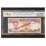 Swaziland 1989 PCGS 66 Graded Paper Money Pick # 1