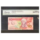 Turkmenistan 2017 Legacy 66PPQ Graded Paper Money