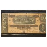 US Paper Money 1864 $10 CSA Note