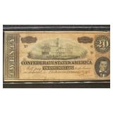 US Paper Money 1864 $20 CSA Note