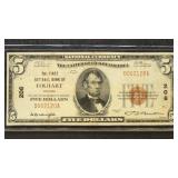 US Paper Money 1929 $5 National Bank Note "The Fi