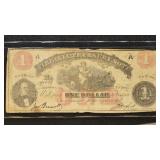 US Paper Money 1862 $1 VA Treasury Note