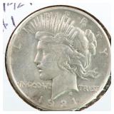 US Silver Coins 1921 Peace Silver Dollar