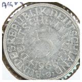 Worldwide Coins 1968-G Germany 5 Mark
