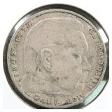 Worldwide Coins 1938-A Germany 2 Reichsmark