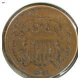 US Coins 1866 Two Cent Piece