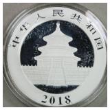 Worldwide Silver Coins 2018 1 oz Silver Panda Chin