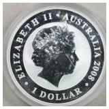 Worldwide Silver Coins 2008 Australia $1 gold plat