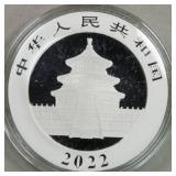 Worldwide Silver Coins 2022 1 oz Silver Panda Chin