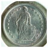 Worldwide Coins 1970 Switzerland 1/2 Franc
