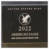 US Silver Coins 2022 American Silver Eagle 1 oz Pr
