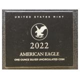 US Silver Coins 2022 American Silver Eagle 1 oz Un
