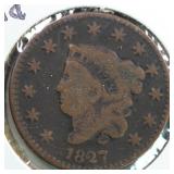 US Coins 1827 Liberty Large Cent