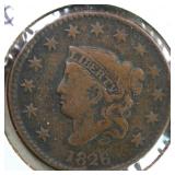 US Coins 1826 Liberty Large Cent